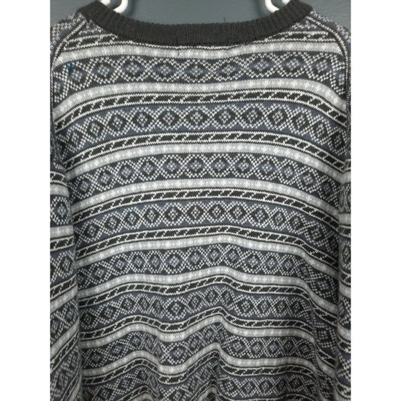 NWT Crown & Ivy Mens Fair Isle Crew Pullover Sweater XXL Gray - Picture 6 of 10